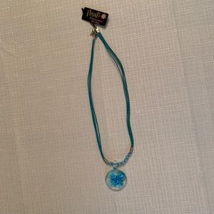 Petals Hand Crafted Art Glass Pendant Necklace - NWT